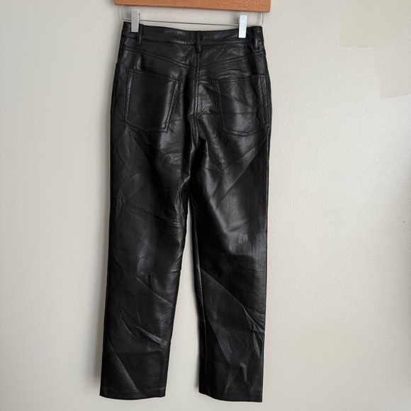 Aritzia Wilfred Melina faux leather high rise straight let pant black size 2 - Picture 3 of 8